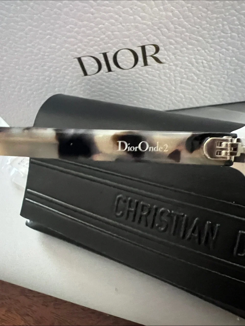 NEW CHRISTIAN DIOR DIORONDE2 X61DC WHITE TORT FRAMES SUNGLASSES 58-16